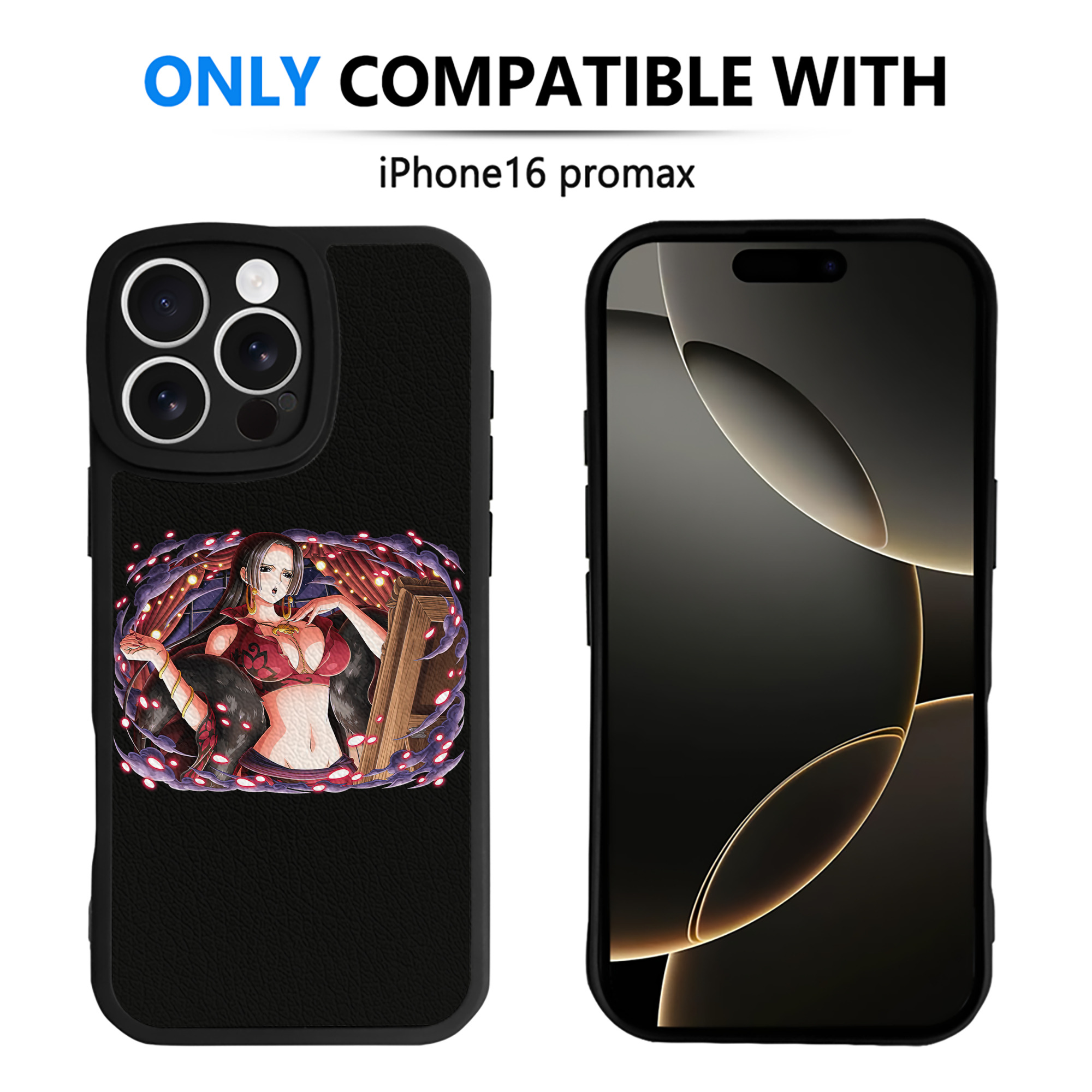 （画像用） ワンピース ボア・ハンコック ONE PIECE Boa·Hancock 【iPhone 16シリーズ対応】シリコンスマホケース（レザー調） 材質：シリコン